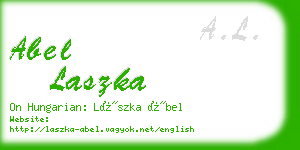 abel laszka business card